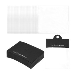 PATIKIL Jewelry Display Bags, 50 Pcs Jewelry Package Bags Small Craft Packaging Set for Small Business, Necklace, Bracelets, Key Chains, Earrings, Black