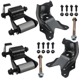 BST BSSP Pair Rear Leaf Spring Shackle and Pair Rear Rearward Hanger Kit Compatible with 1999-2007 Ford Excursion F-250 F-350 F450 F550 Super Duty Truck, Replace # 722-075 722-018