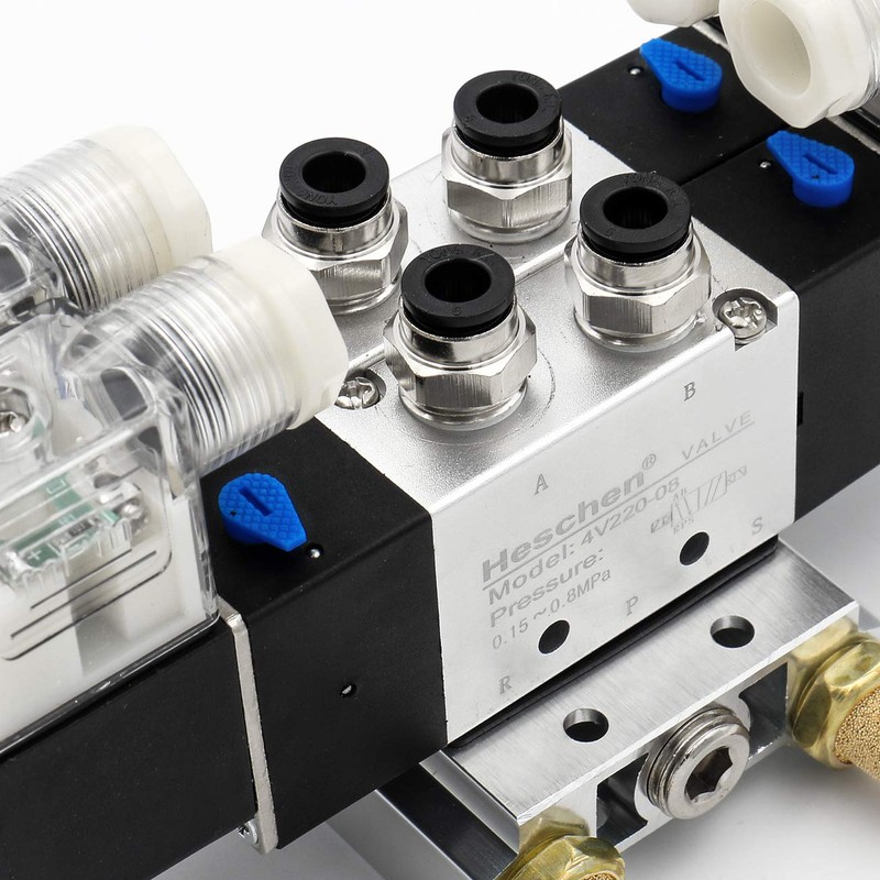 Heschen Electrical Pneumatic Twin Solenoid Valve 4V220-08 24VDC PT1/4 5