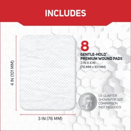 Care Science Silicone Non Stick Pads, 3 in x 4 in, 8 ct | Extra Absorbant, Gentle Adhesive, for Covering Minor Wounds