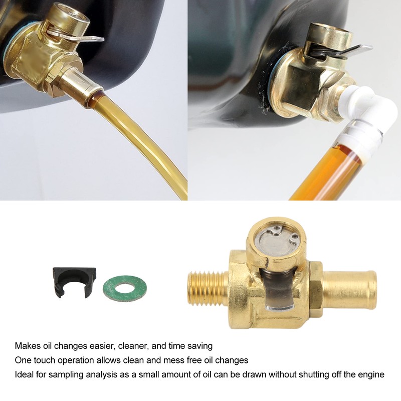 F124N Engine Oil Drain Valve with Nipple Metal M10‑1.25 Thread