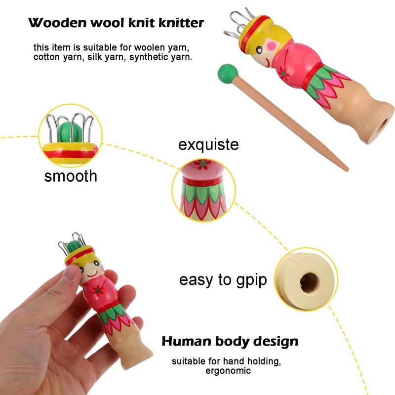 Zvorgath Knitting Tool Kit - 2 Sets Wood Mini Dolls