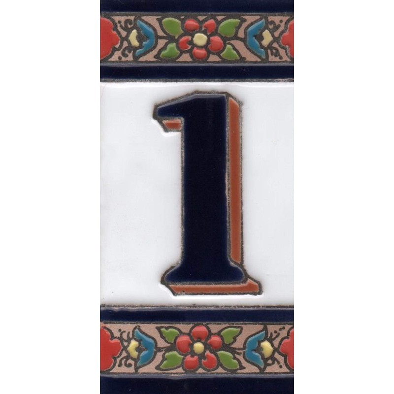 House Numbers Ceramic Numbers & Letters Tiles Red Blue &