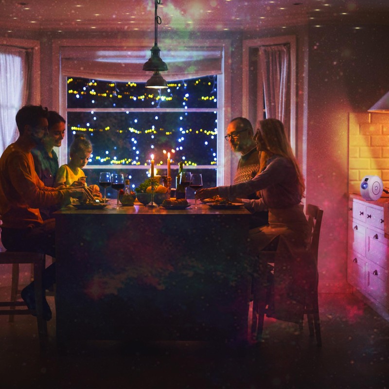 Laser Star Projector Night Light with Colour-Changing LED & Timer