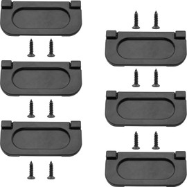 Bonsicoky 6Pcs 3 inch Flush Pull Ring Handles Hidden Recessed Furniture Grip, Metal Black Flush Ring Sliding Pull Handle with Screws for Cabinet Drawers Cupboard Dresser