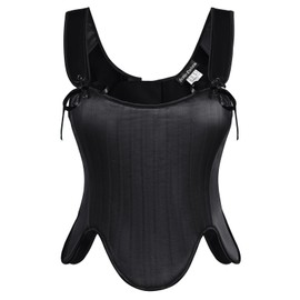 Scarlet Darkness Women's Goth Top Renaissance Costume Peasant Bodice Black Corset Black Size 14