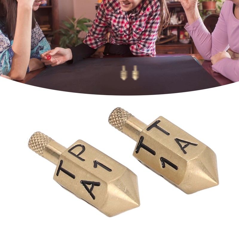 2PCS 6 Sides Rotary Dice with Shank Solid Metal Gyroscope