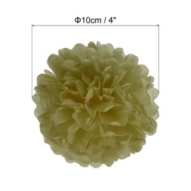 PATIKIL 4" Tissue Pom Poms Flowers, 20 Pack Paper Flower Ball for Wedding Bridal Shower Birthday Bachelorette Party Backdrop Decoration, Gold