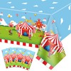 QUERICKY 4 Pack Circus Theme Tablecloths, 51x87'' Carnival Plastic Disposable