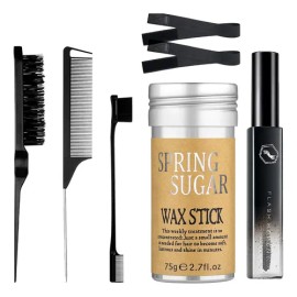 Kit de Estilizado SPRING SUGAR con Cera, Gel Baby Hair y Peines Profesionales para Fijación Fuerte                                                    
