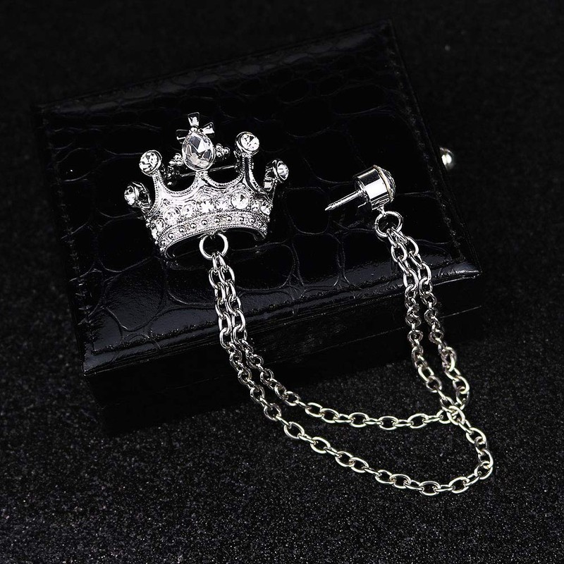 Brooches Pin for Men Shirts Collar Chain Brooch Pin Lapel
