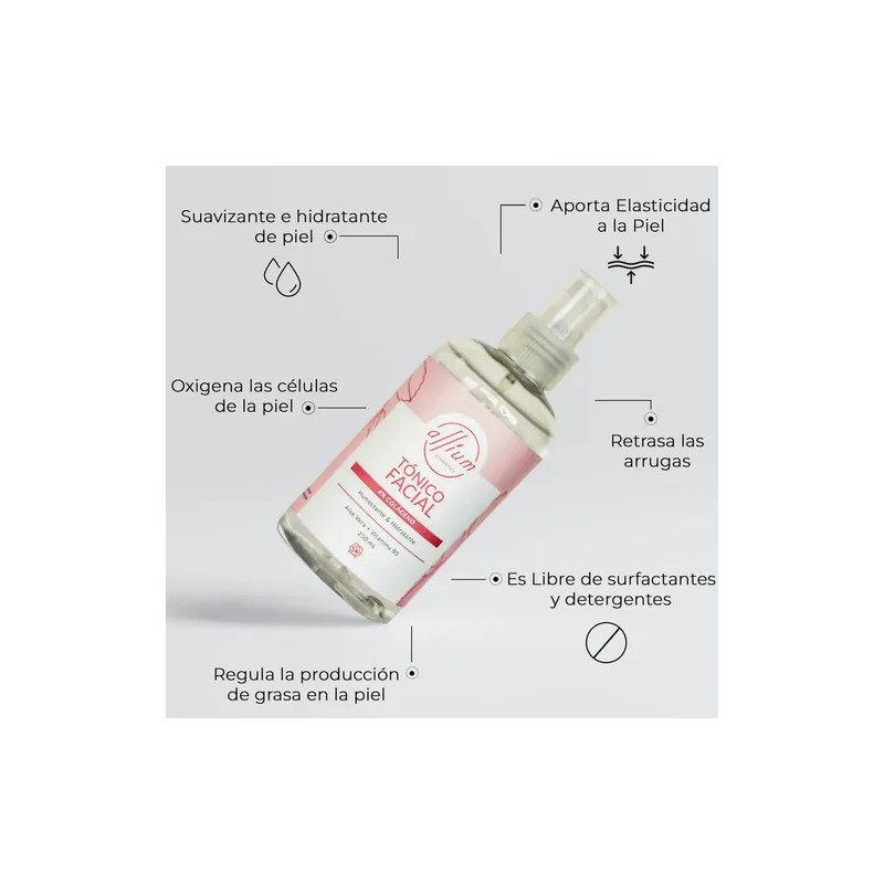 Tónico agua de rosas y hamamelis 5 % colágeno +