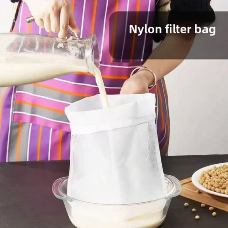 2 PcsReusable Mesh Strainer Bags, Nut Milk Bag，Cheesecloth Bags for