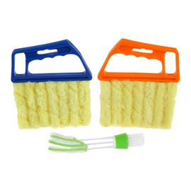 HZ-MONSTAR 3Pcs Window Venetian Blind Cleaner Duster Tool, Window Venetian 7 Finger Dusting Cleaner Tool and Air Vent Cleaner, Shutter Cleaner Brush for Window Air Conditioner Duster Dirt Cleaner