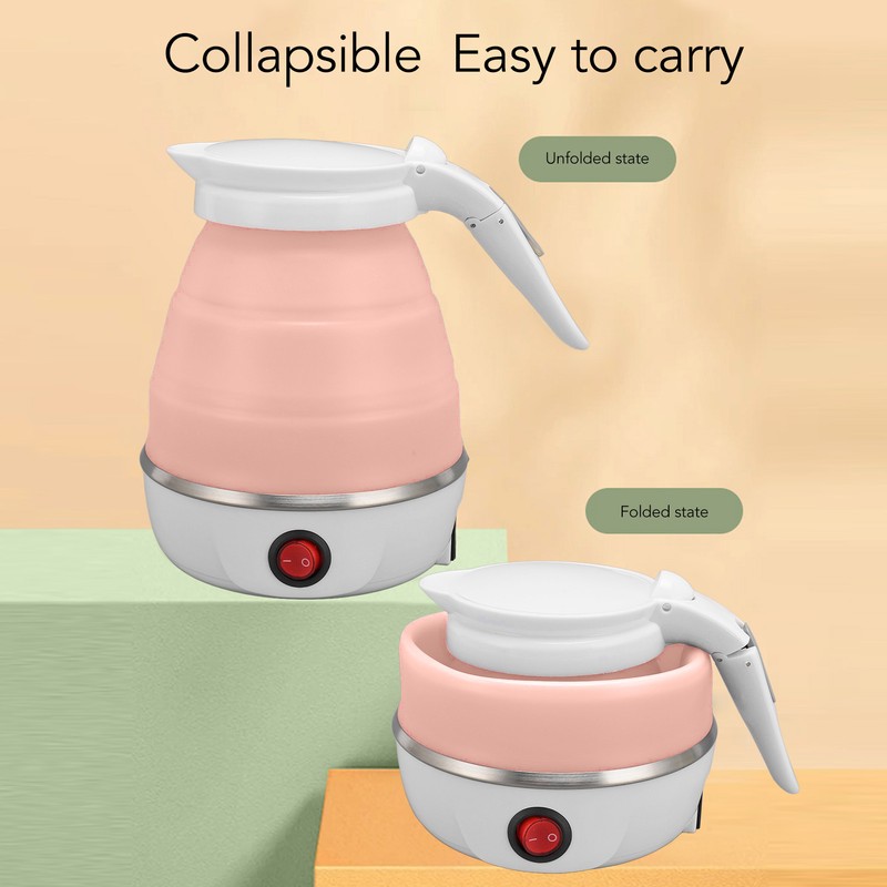 Foldable Electric Kettle 400W 600ML Auto Power Off Collapsible Travel