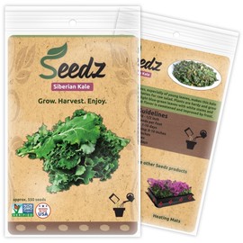 Organic Kale Seeds, APPR. 550, Siberian Kale, Heirloom Vegetable Seeds, Certified Organic, Non GMO, Non Hybrid, USA