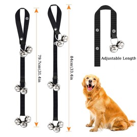 KISUOMAOYI Dog Training Doorbells 2 Pack, Durable Puppy Toilet Training Bells with Loud Jingle, Adjustable Dog Training Bells for Puppy Potty Training,Adjustable Strap Dog Door Bell