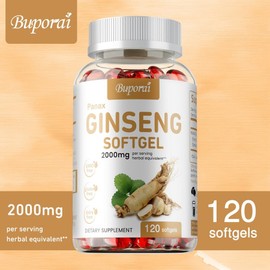 Ginseng 2000mg - Highly concentrated ginsenoside to improve energy and endurance, 2 units, 120 tablets / 인삼 2000mg - 고농축 진세노사이드 에너지 및 지구력 향상, 2개, 120정