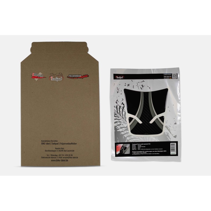Tankpad Compatible with Honda CB750 Hornet Carbon Stripes Grey X509351VA