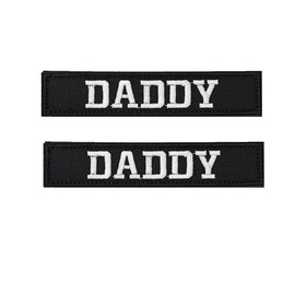 2 Pcs Daddy -Funny Tactical Patches Hook and Loop Embroidered DAD Applique Emblem Patch for Clothes,Hats,Bags,Backpacks,Vest,Jeans,Jacket,Armband,Coat,Pants.(Large)