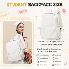 HYC00 School Backpack Teenager Girls School Bag Backpack Girls Teenager School College Backpack Women's Backpack Casual Daypack Laptop Backpack 15.6 Inch Women's Daypack Book Bag, A2-beige
