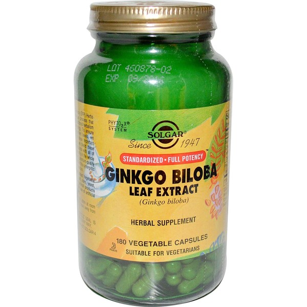 Solgar - Standardized Full Potency Ginkgo - 180 vegetable capsules
