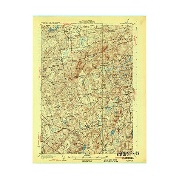 YellowMaps Brooks ME topo map, 1:62500 Scale, 15 X 15