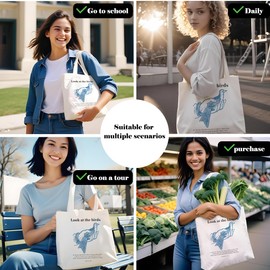 ShowDraven Bible Tote Bag, Christian Canvas Tote Bags for Women, Inspirational Christian Gifts for Women, Delight Yourself In The Lord, Bible Verse Gifts, Reusable Grocery Bags Shopping Bags