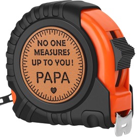 Grandpa Gifts Birthday Papa Gifts from Grandkids, Fathers Day Papa Gifts from Granddaughter Grandson, Grandpa Grandfather Papa Gifts Genuine Leather Engraved 25 FT Tape Measure Tools Gifts for Papa