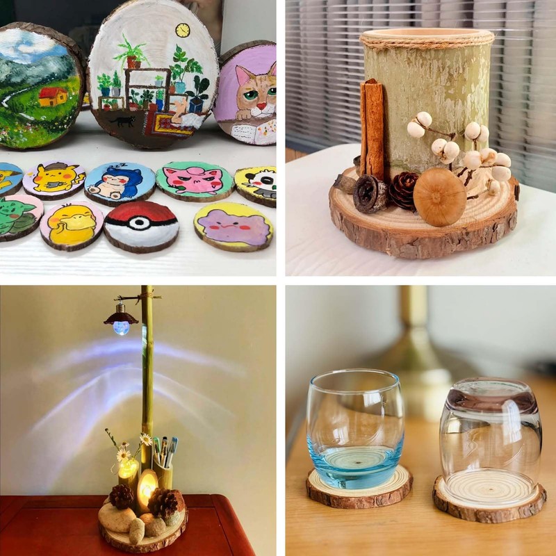 BIOGRAT Wooden Discs for Crafts, 9-10 cm, Pack of 16,