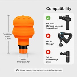 UNSVM Massage Gun Heads,2 PCS 19mm Diameter Silicone Air-Cushion Orange