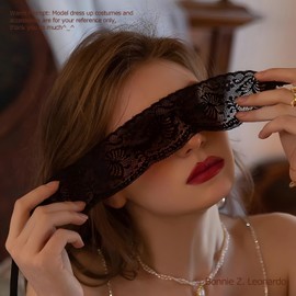Bonnie Z. Leonardo Women Mysterious Black Lace Masks Lace Blindfold Eye Mask Gentle and Graceful