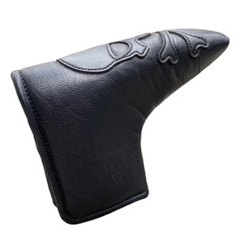 Skull Magnetic Golf Putter Cover Headcover Blade Putter Head Cover in Black Skeletion Golf Club Covers fits for Putters Width Under 1.6" (Black Stitching)