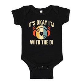 I'm With The DJ Baby Bodysuit One Piece NB Black