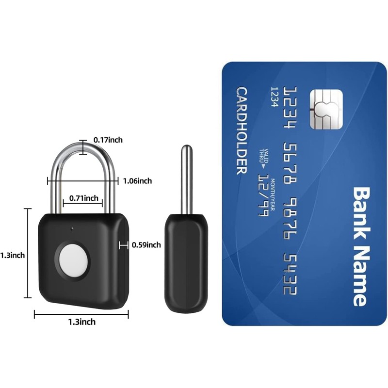Fingerprint Padlock, Eseesmart Small Combination Padlock, Biometric Keyless Padlock USB