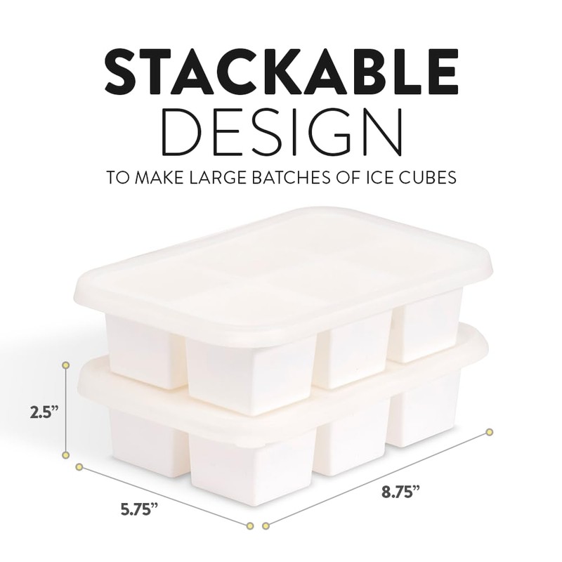 BLOXX Silicone Ice Cube Tray with Lid for Freezer |