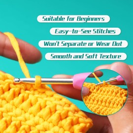 OMoiut Rainbow Beginner Yarn for Crocheting 50g (54yd) - Variegated Yarn with Easy-to-See Stitches Cotton Blend Yarn - Easy Yarn Beginners for Crochet Amigurumi (A105), ER-585