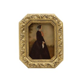 Yulink 2.5x3.5 Small Vintage Picture Frame, Mini Antique Ornate Gold Photo Frame, Tiny Retro Octagon frame, for Tabletop and Wall Display, Old Fashioned Photo Gallery Art Decor