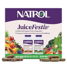 Natrol JuiceFestiv, Vitamins and Supplements for Nutrition & Well-Being, Antioxidants for Cellular Health, 60 Capsules (2-Count), Up to a 30 Day Suppl
