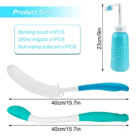 3-Piece Toilet Aid Set for Gentle Bottom Wiping, Butt Cleaner Wiper Tool for Women Men, Poop Stick, for Elderly, Overweight, Obese, Pregnant, Handicap, Disabled, and Post-Surgery Individuals