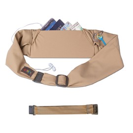 BANDI Plus Size Fanny Pack for Women Pocket Belt for Travel Secure Hidden Money Belt & Running Belt for Phone - Fits Phone, Passport, Keys, & Medical Devices (Taupe)