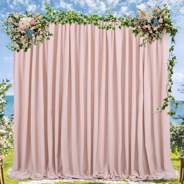Dusty Rose Polyester Backdrop Curtains 2 Panels 5ft x 10ft