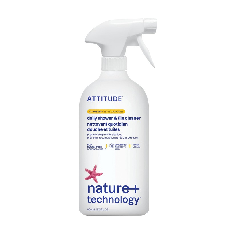 ATTITUDE Shower & Tile Cleaner, EWG Verified, Plant-Based & Vegan