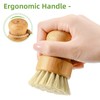 SUBEKYU Bamboo Dish Scrub Brushes for Kitchen, Wooden Cleaning Scrubbers