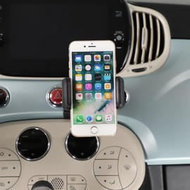 HAPPYHORSE Car Phone Mount Compatible with Fiat 500 2016-2023，Car Center Console Mobile Phone Bracket Phone Holder Phone Mount Mount with Self-Adhesive Base Accessories (Style A)