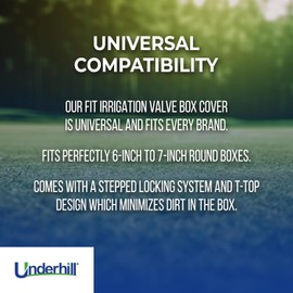 Underhill Sprinkler Valve Round Box Lid, VersaLid 6 Inch to 7 Inch Universal Cover for Automatic Irrigation System, Green, VL-6