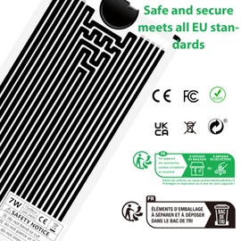 Heating Mat for Terrarium, 7 W Adjustable Reptile Heat Pad with Temperature Control for Reptiles Turtle, Snake, Lizard, Gecko, Spider, Caterpillar, Safety Aquarium Turtle Heat Mat