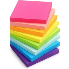 Notas Adhesivas de Colores 8 Piezas, 800 Hojas de Papel Autoadhesivo Cuadrado, Notas Adhesivas para Anotar Libros, Marcar Páginas, Indexar y Mantener la Escritura Ordenada
