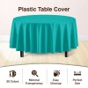 Party Solids 84In Round Teal Plastic Tablecloth Disposable Heavy Duty