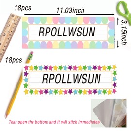 36pcs Name Plates for Desk Nameplates for Classroom Name Tags Student Self Adhesive Name Tags Sticker for Classroom Kindergarten Preschool Teacher Supplies for Student Desks, Retro Nametags ﻿